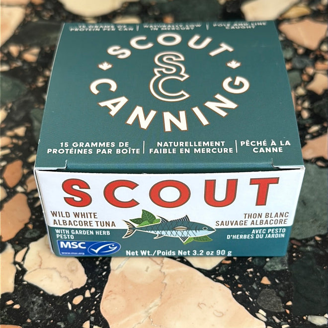 Scout Canning | Wild white Albacore Tuna with garden herb pesto