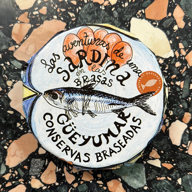 Conservas Braseadas Güeyumar| Chargrilled Sardine Tails in Olive oil