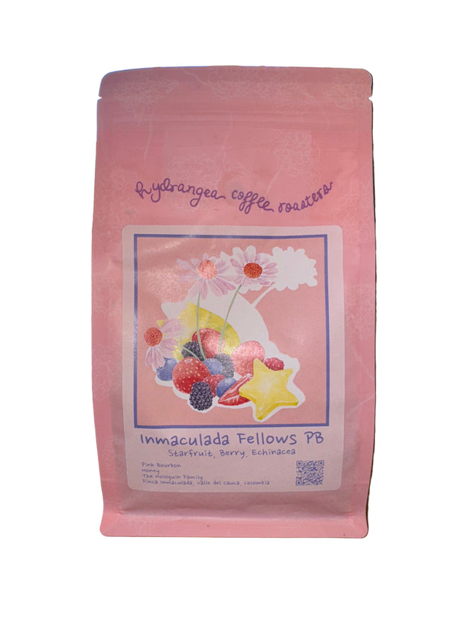 Hydrangea Coffee Roasters, Immaculada Fellows, Pink Bourbon, Honey, Valle del Cauca, Colombia, Filter 8oz