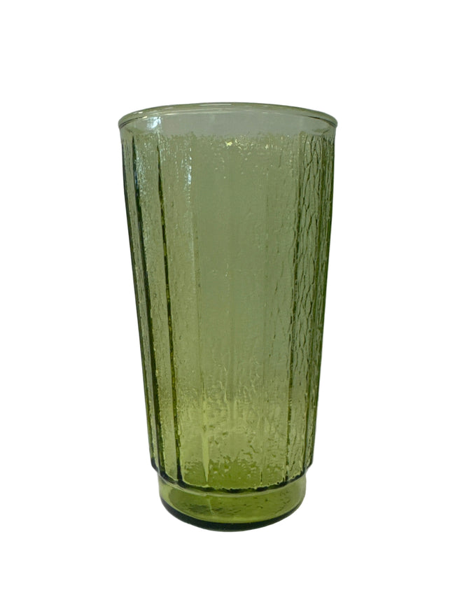 1960-70’s Anchor Hocking ‘Sprucewood Green’ in Avocado, 6” Tumbler, Lancaster, Ohio
