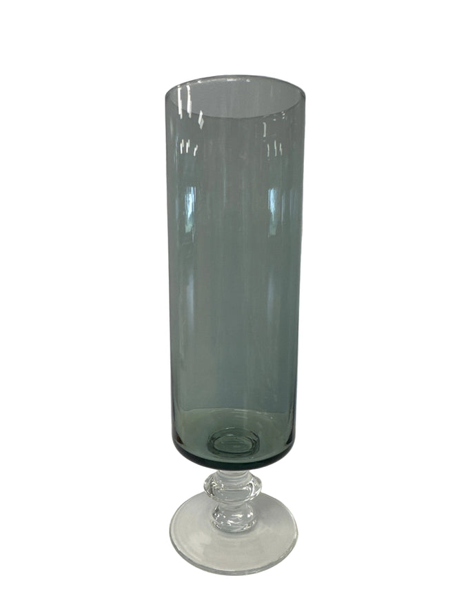 1960-70’s Maker Unknown, Smoke, Fluted Champagne Stem (Tall)