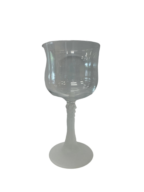 c.1980’s Cristal D’Arques-Durand, Pattern CRA37, frosted stem wine glass, France