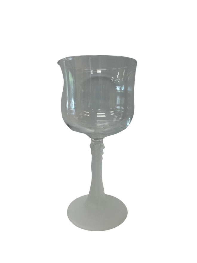 c.1980’s Cristal D’Arques-Durand, Pattern CRA37, frosted stem wine glass, France