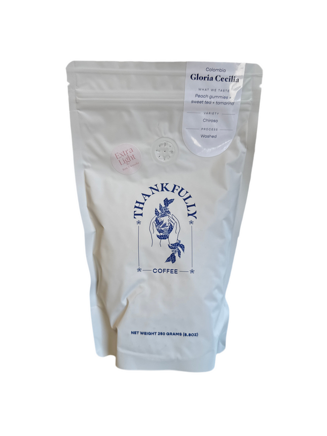 Thankfully Coffee | Gloria Cecilia EXTRA LIGHT, Chiroso, Washed, Urrao, Colombia 250g