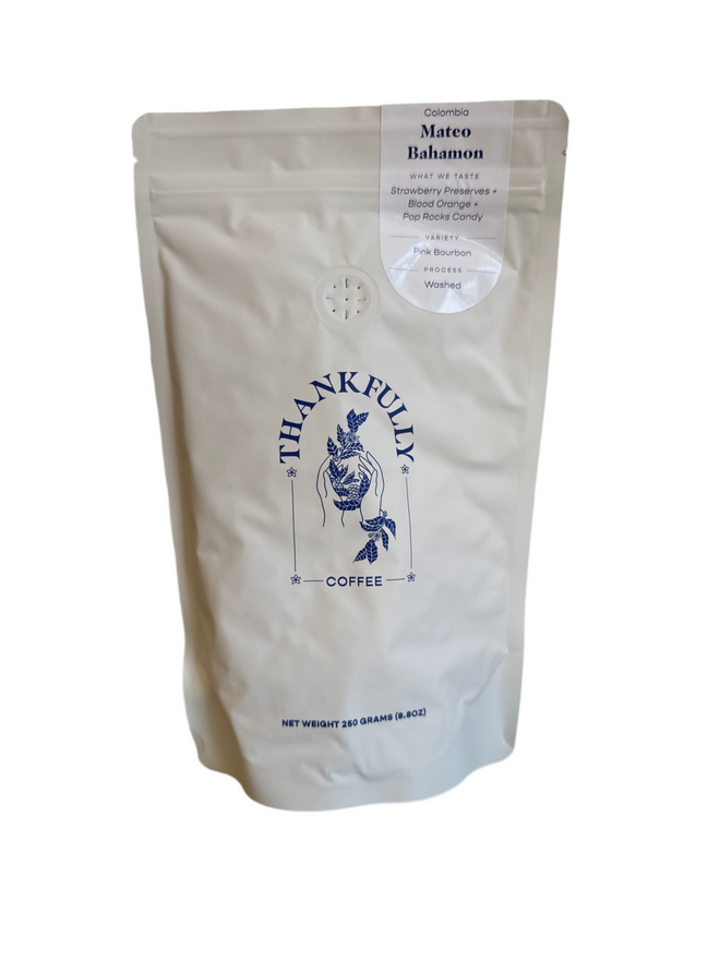 Thankfully Coffee | Mateo Bahamon, Pink Bourbon, Washed, Huila, Colombia 250g