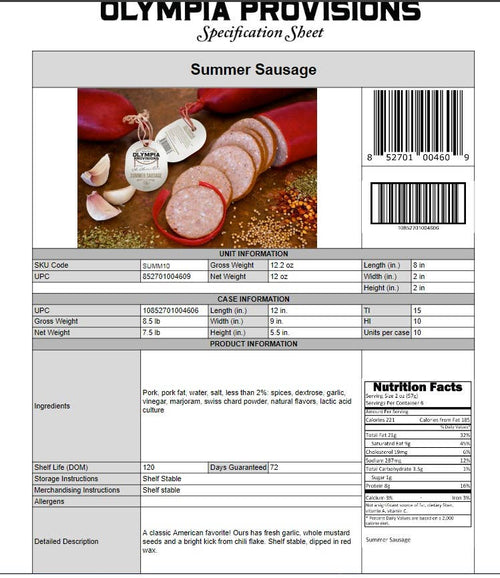 Olympia Provisions | Summer Sausage