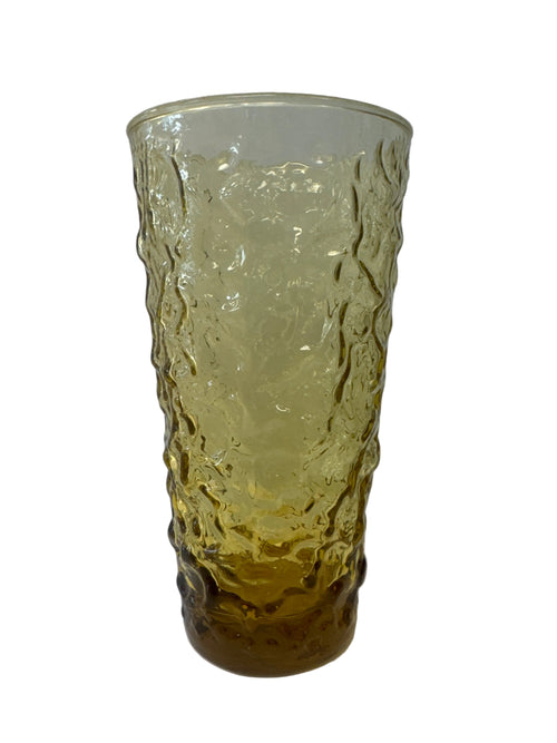 1960’s Anchor Hocking, ‘Milano’ Flat Iced Tea glass in Honey Gold, Lancaster, Ohio