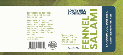 Lowry Hill Provisions | Fennel Salami