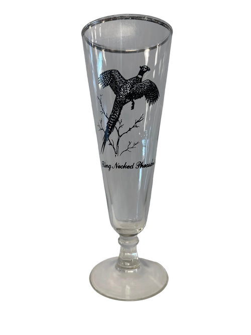 c.1960’s Federal Glass ‘Sportsman’ {Ring Necked Pheasant} Pilsner Glass, Columbus, Ohio