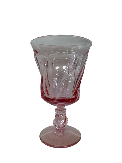 1959-1982 Fostoria ‘Jamestown Pink’ Water Goblet, Moundsville, West Virginia