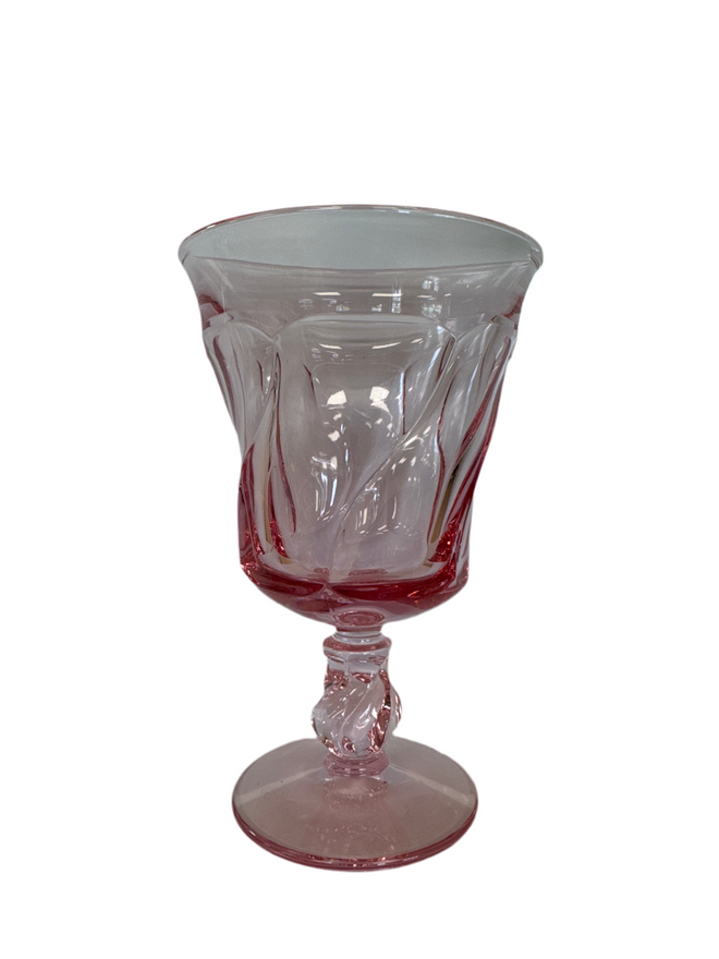 1959-1982 Fostoria ‘Jamestown Pink’ Water Goblet, Moundsville, West Virginia