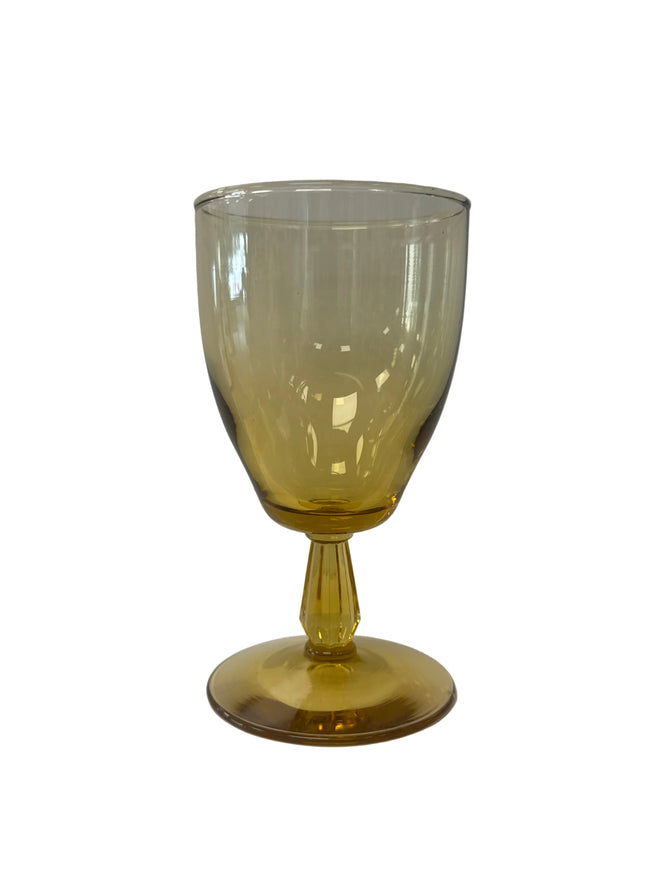 c. 1970’s Maker Unknown, Golden Honey, Water Goblet