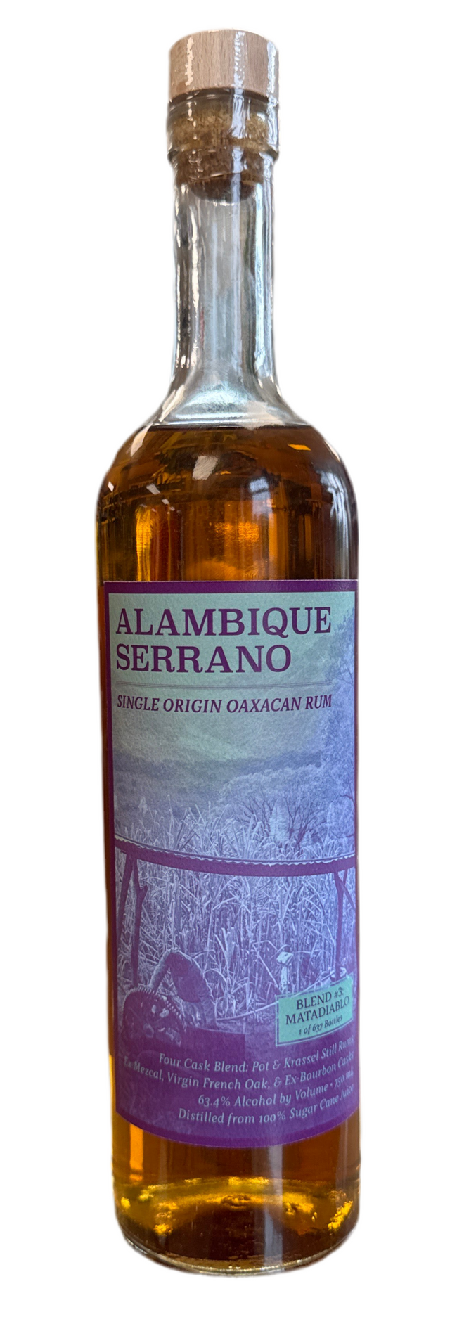 Alambique Serrano, Blend #3 ‘Matadiablo’, Single origin aged rum, Santa Maria Tlalixtac, Oaxaca, Mexico