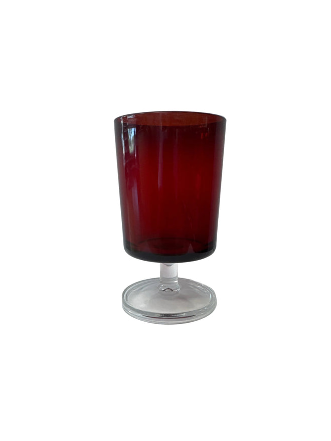 1970’s Cristal D’Arques-Durand ‘Cavalier Ruby’ Water Goblet, France