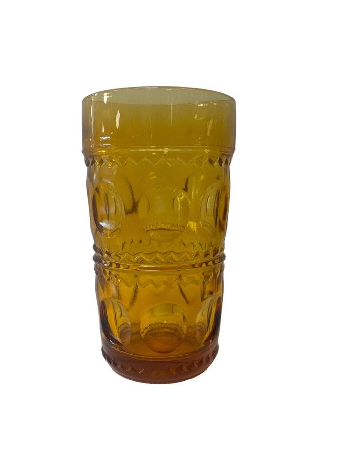 c.1970’s Colony Glass Company ‘King’s Crown’ in Amber Tumbler, Lancaster, Ohio