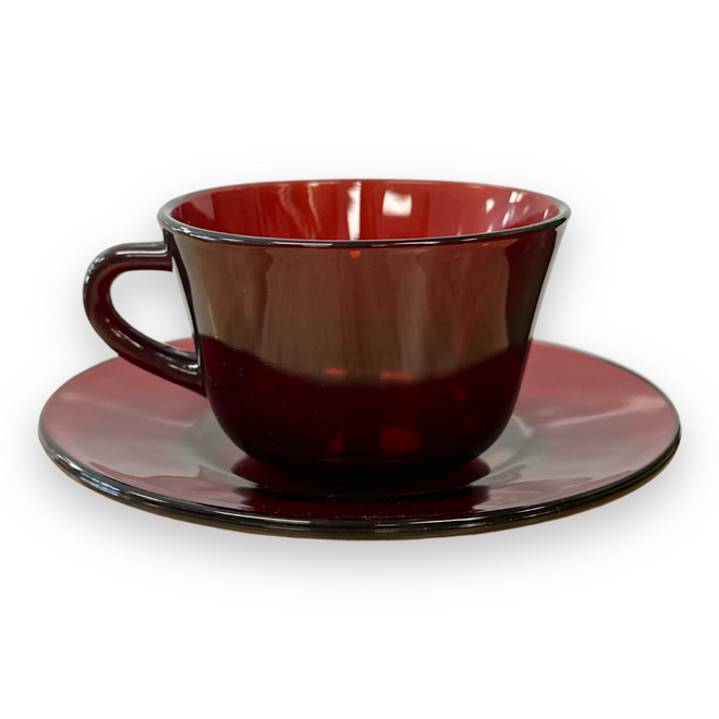 1938-67 Anchor Hocking | ‘Royal Ruby’ Cup and Saucer set