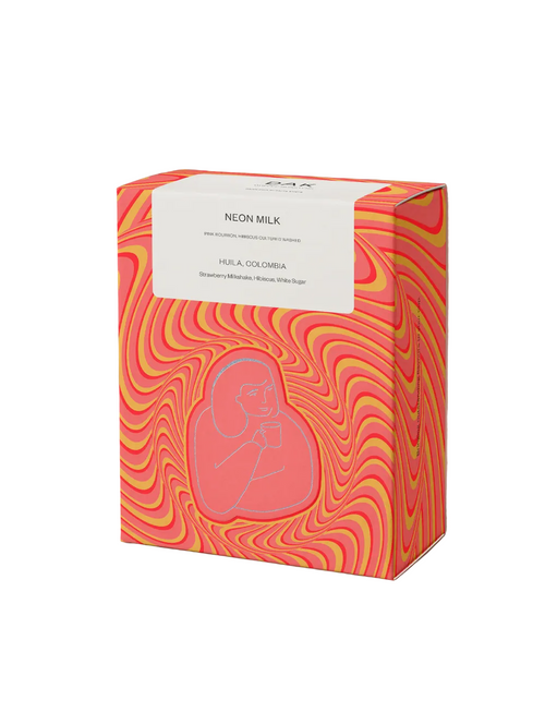 DAK Coffee Roasters ‘Neon Milk’, Filter Roast, Pink Bourbon, Hibiscus Cultured Washed, Huila, Colombia 200g