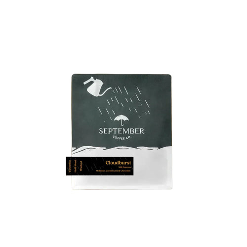 September Coffee, Cloudburst {Milk Espresso}, Espresso Roast, Field Blend, Washed, Huila, Colombia 250g